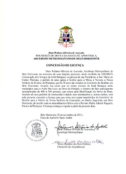 Decree of Transfer of the Novena to the Sanctuary of Our Lady of Conception of the Poor